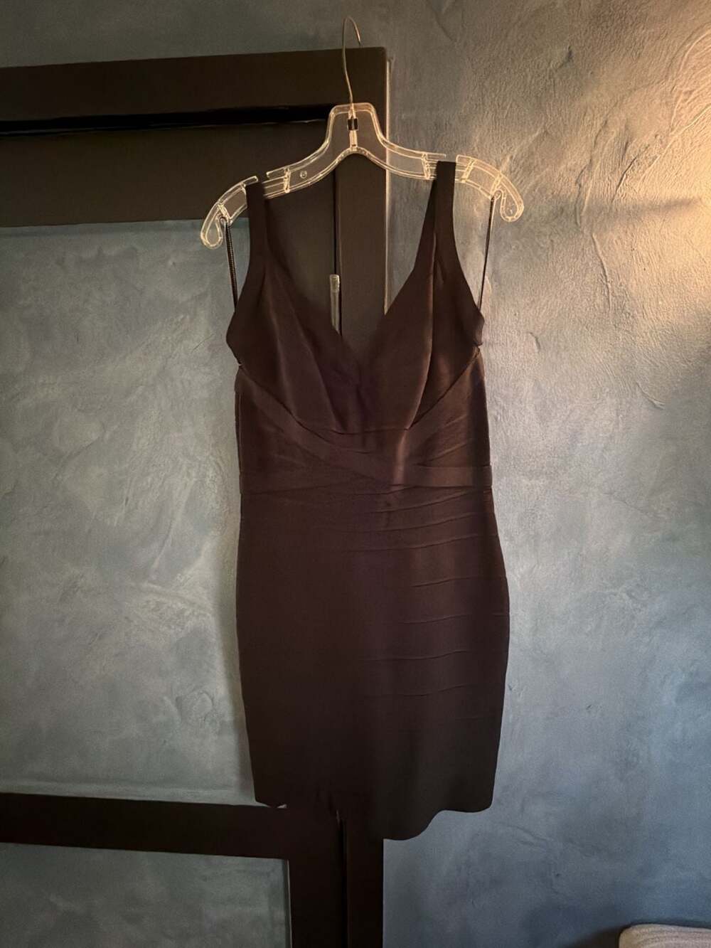 Herve Leger V-Neck Sleeveless Bandage Mini Dress